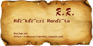 Rákóczi Renáta névjegykártya